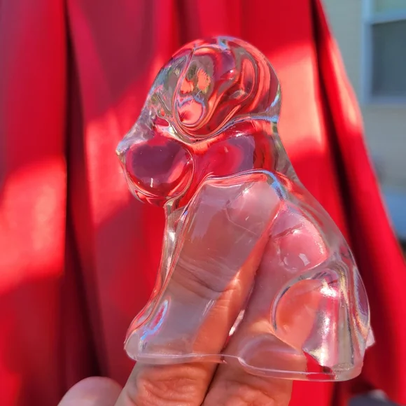 Glass Dog Figurine Duo ~ Vintage? ~ Paperweight? Cute! - Picture 10 of 16